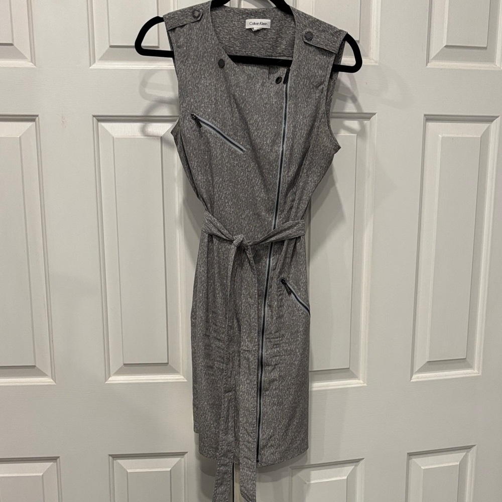 Calvin Klein Charcoal Belted Mini Dress